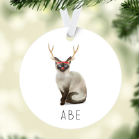 Aluminum Siamese cat 'reindeer' - tree decoration