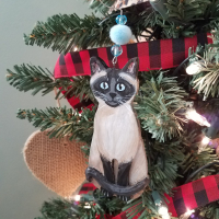 Blue point Siamese cat Christmas tree decoration