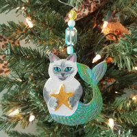 Siamese kitten in shape of mermaid - tree decoration