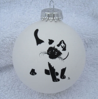 Siamese kitten on glass bauble - tree decoration